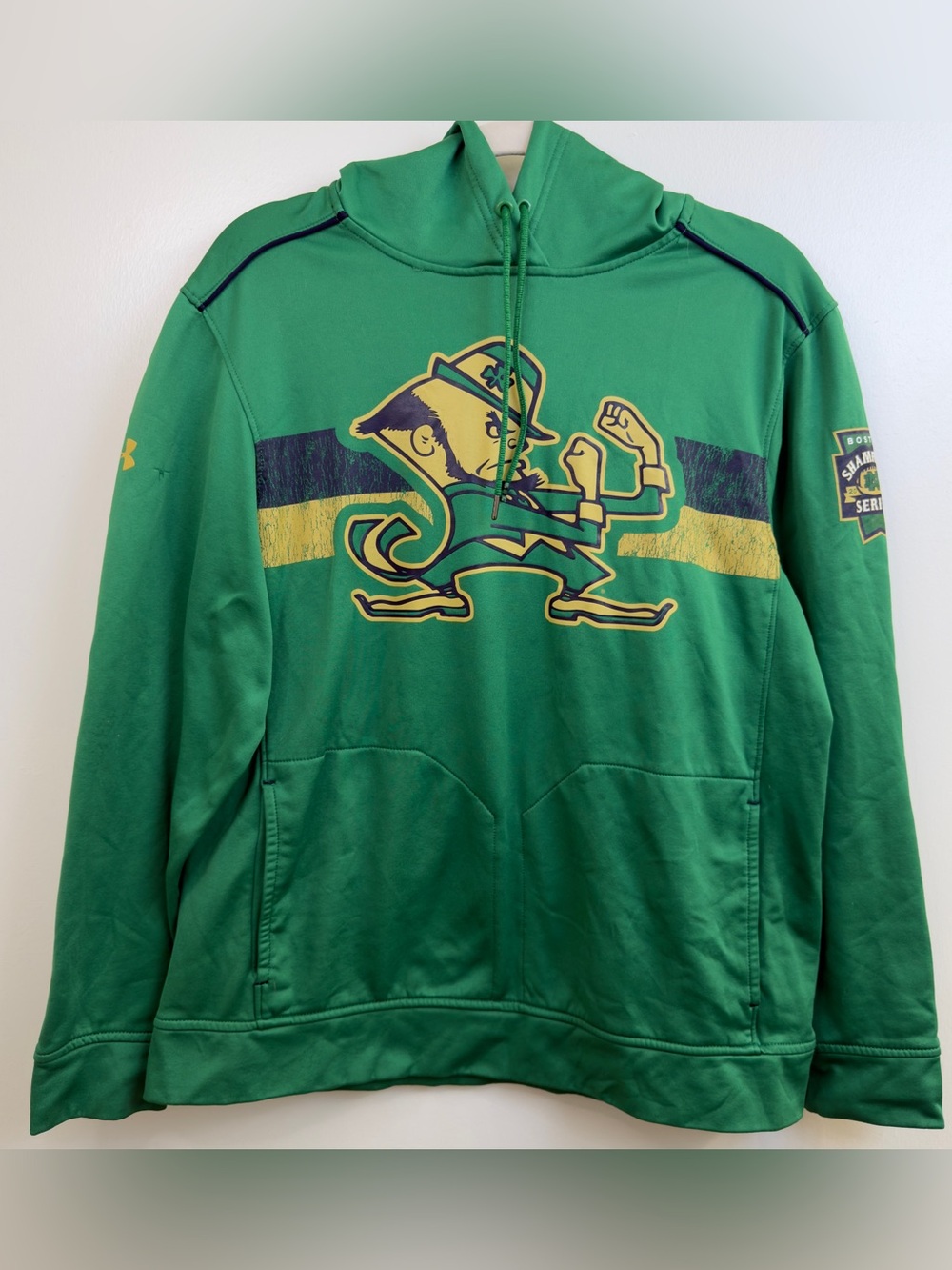 Under Armour Men’s Green Notre Dame Fighting Irish Crewneck Hoodie Size Medium